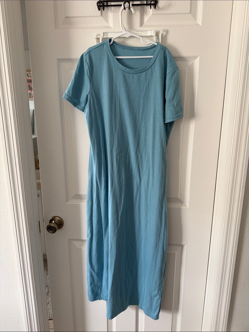 Casual Light Blue T-Shirt Dress